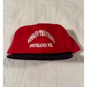Vintage Wissmann Trucking Bertrand NE Snapback Hat Red Black Rope Nissin Cap